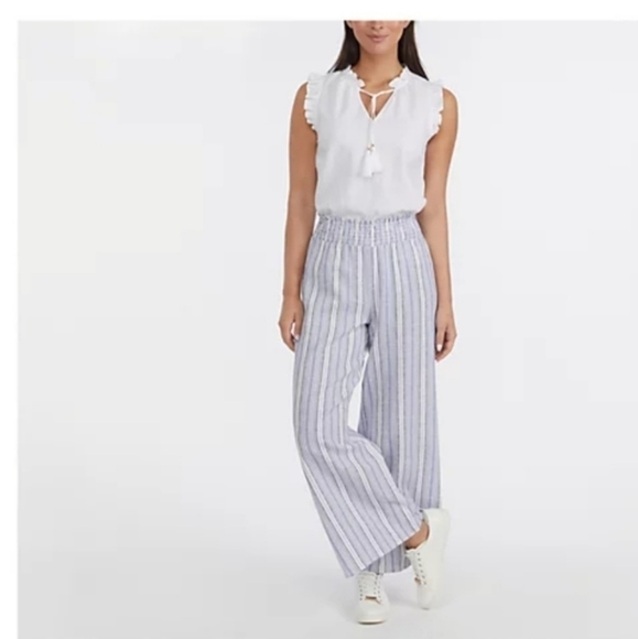 Ellen Tracy Women's Linen Blend Wide Leg PantSize large - Picture 1 of 8